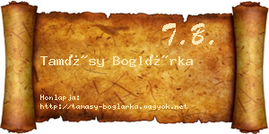 Tamásy Boglárka névjegykártya